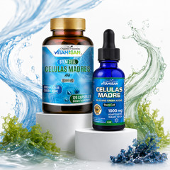 Celulas Madres Stem Cell 2 Pack Blue Green Algae AFA Spirulina Drops Caps Inmune