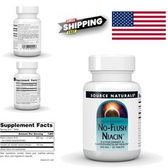 No Flush Niacin 500 mg Tablets for Healthy Energy and Cardiovascular 30 Count