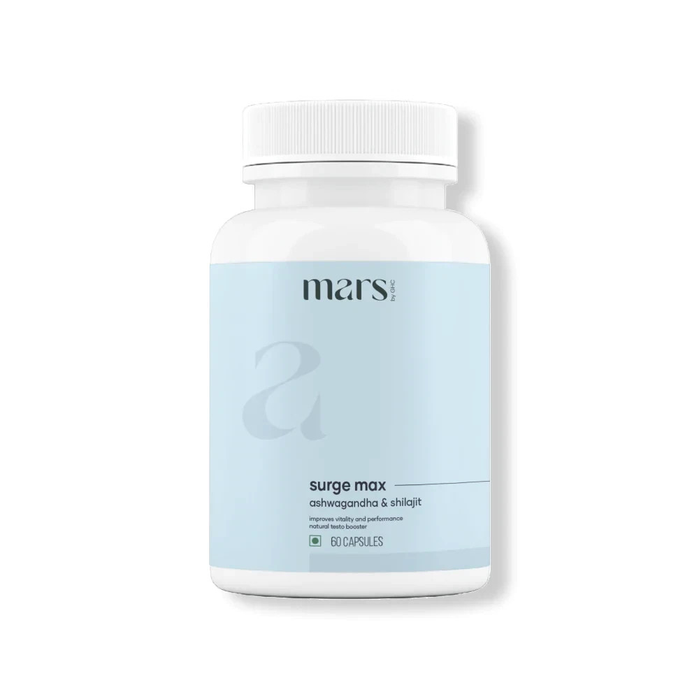 Mars by GHC Surge Max with Ashwagandha, Shilajit, and Safed Musli- 60N