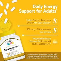 21st Century Niacinamide 500 mg Prolonged Release Tablets, 110-Count