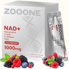 Men & Women, NAD+ 1000mg Liquid for Cellular Energy Support, NR & Resveratrol