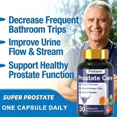 Natural Prostate Support Supplement – Non-GMO, Vegan, Gluten-Free, 30ct US Ship