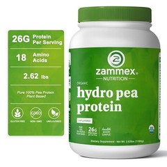 Zammex Organic Pea Protein Powder Protein from Plants, natural (2.62LBS)