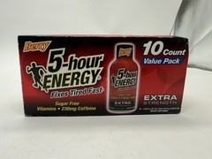 5-hour ENERGY Extra Strength Berry – 1.93 fl oz , Pack of 10 0 Cals Exp 9/27