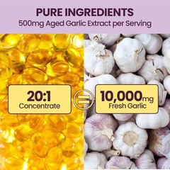 10000mg Aged Garlic Extract Softgels 300 Count Antioxidant Support