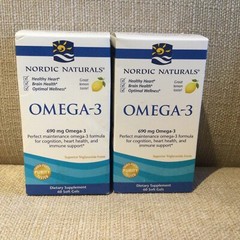 Nordic Naturals Lemon Omega-3 690mg 60 Soft Gels Exp 2/2025 – 2 Bottles