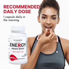 Energy – Memory and Focus Supplements – Energy Boost – Folic Acid – 60 Caps