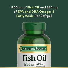 Nature’s Bounty Fish Oil Omega 3 Supplements – Supports Heart Health, 1200 Mg!!!