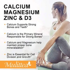 Zinc Calcium Magnesium & Vitamin D Complex Supplement Bone Muscle Immune Support