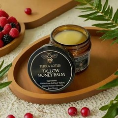 Organic Grass-Fed Beef Tallow Balm with Raw Honey – Citrus Skin Moisturizer