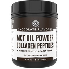 MCT Oil Powder with Acacia Fiber & Collagen Peptides – Prebiotic Collagen Pro…