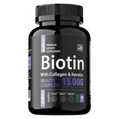 Biotin with Collagen & Keratin – Maximum Strength, Hair Skin and Nail Health