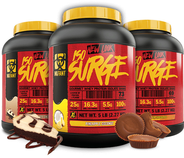MUTANT ISO SURGE 5LBS Gourmet Whey Protein Isolate Shake EAAs Glutamines 25g