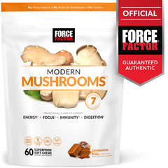 Force Factor Modern Mushrooms Soft Chews – Energy, Focus, Immunity, & Digestion