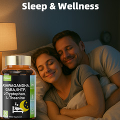 GABA 750mg 5-HTP Ashwagandha B6 Capsules Support Calm, Relaxation, Sleep & Focus