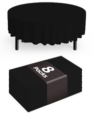 Pureegg Plastic Table Cloth Disposable 8 Pack, 84” Round Table Cloths, Gradu…