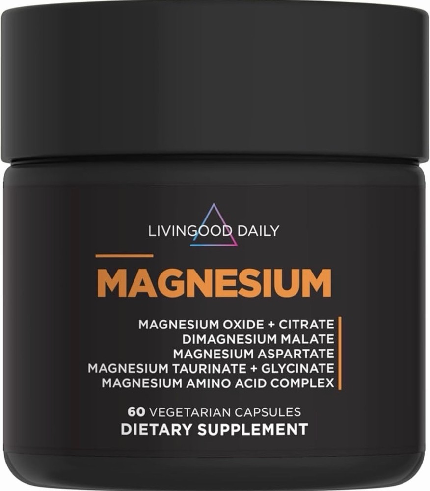 Livingood Daily Magnesium Complex Capsules Non-GMO Gluten Free Vegan 60
