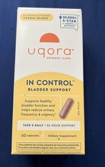 NEW IN BOX UQORA IN CONTROL BLADDER SUPPORT, URINARY CARE DIETARY SUPP. EXP 3/27