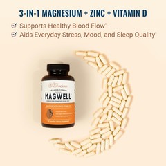 Live Conscious MagWell Magnesium Zinc & Vitamin D3 Sleep Bone Heart Immune 120ct