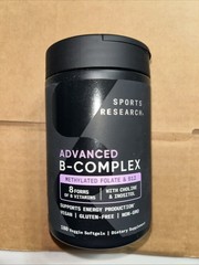 Sports Research Advanced Vitamin B Complex 180 Veggie Soft Gels EXP 11/2028
