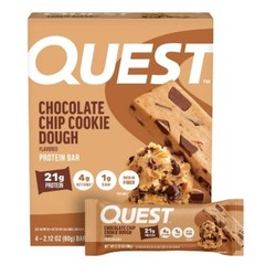 Protein Bars – Chocolate Chip Cookie Dough : 21g Protein, Chewy, Ready to Eat