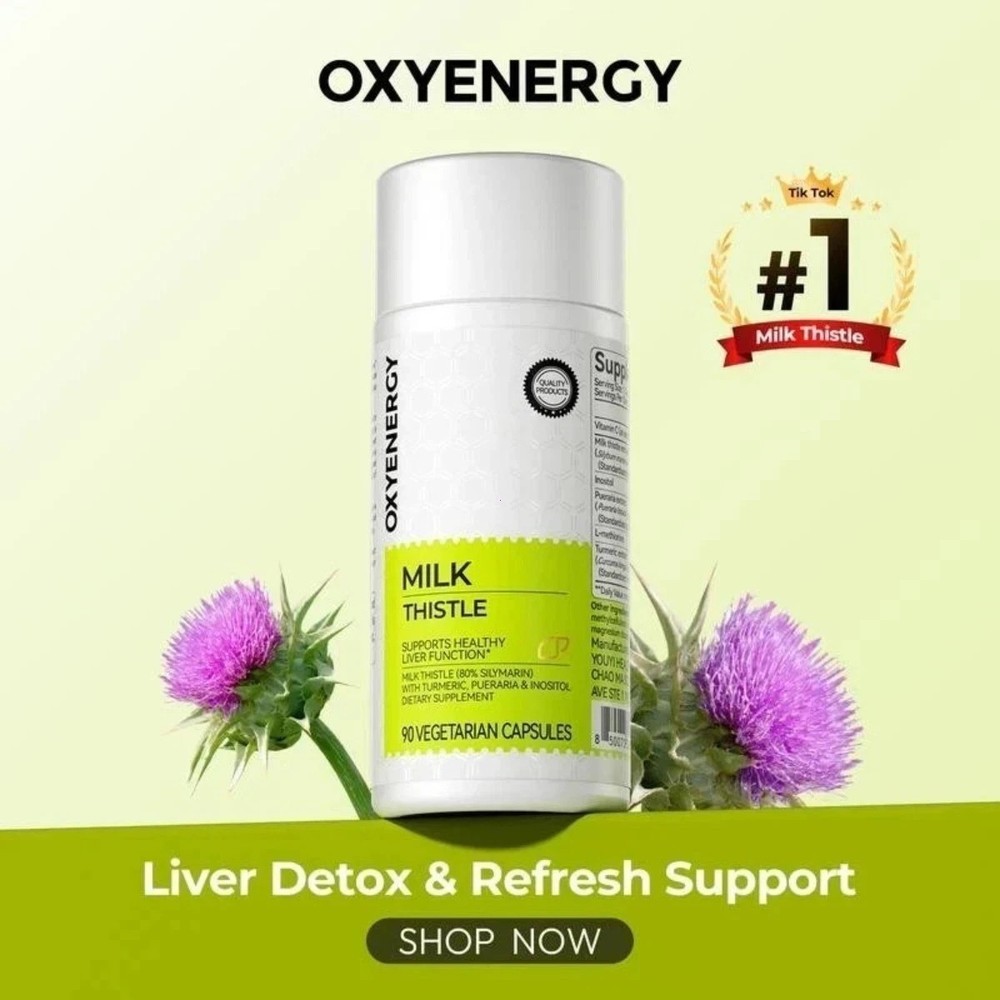 Oxyenergy Milk Thistle Liver Detox & Colon Cleanse,Natural Liver Health,new