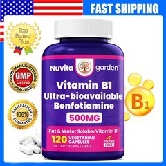 Benfotiamine 500mg – Fat Soluble Thiamine Vitamin B1 – 120 Caps (2 months)