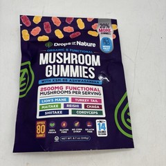 Drops of Nature Mushroom Gummies Mixed Fruit 80 Count Exp 05/2027 – 2500mg NEW