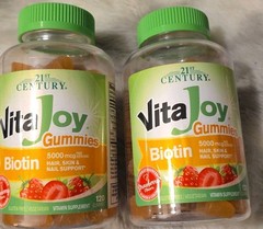2 Pack 21st Century VitaJoy Biotin Gummies 5000 mcg 120 Gummies Exp 07/2026
