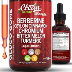 Clean Nutra Berberine with Ceylon Cinnamon Supplement Liquid Drops plastic
