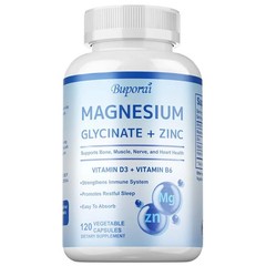 Magnesium Glycinate + Zinc 120pcs – Soothes Nerves, Relaxation, Improve Sleep