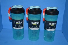 (3) Contigo Shake & Go Fit Bottles, 28 fl oz Each, Leak Proof Carabiner Mixer