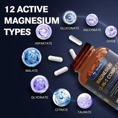 LUXRY NEW Magnesium Complex 700mg 12 in 1 Magnesium Supplement with 120 Counts