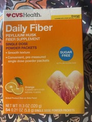 CVS Daily Fiber – Psyllium Husk – Sugar Free 54 Single Dose Packets – Exp 12/26