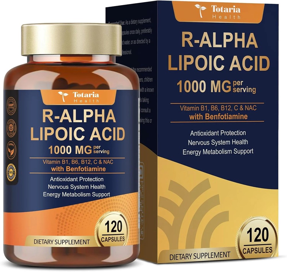 R Alpha Lipoic Acid 1000Mg 120 Capsules – R Lipoic Acid Stabilized with Biotin
