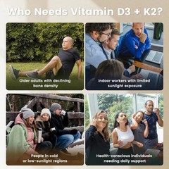 VEV Vitamin D3 Con K2 10000 IU, 300 Virgin Coconut Oil Softgels, 2 in 1 Vitamin