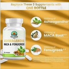 Ashwagandha Maca Capsules Fenugreek Supplement Capsules 60pcs