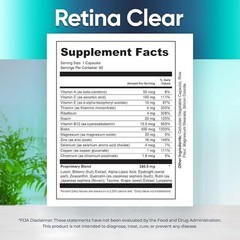 Retina Clear Vision Supports Supplement – Eye Wellness Formula featuring Lutein