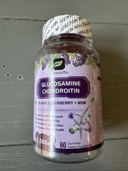 Beworths Glucosamine Chondroitin Black Elderberry + MSM 1,500mg (60 Gummies)