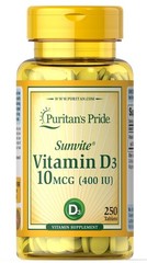 Puritan’s Pride Vitamin D3 400 IU 10 mcg 250 Tablets Exp 05/27