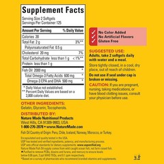 Omega-3 Fish Oil Softgels 1000mg, 250 Count – Mercury Purified, Trusted Quality