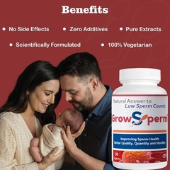 Grow Sperm Herbal Male Wellness Support Supplement 30 Veg Capsules Vitality Form