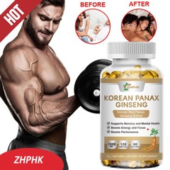 Red Korean Panax Ginseng 1600mg 240 Capsules – Energy/Endurance/Memory/Sex Drive
