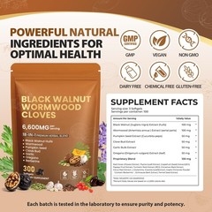 18-in-1 Wormwood Black Walnut Clove Parasite Cleanse | Gut Cleanse & Detox ,D…