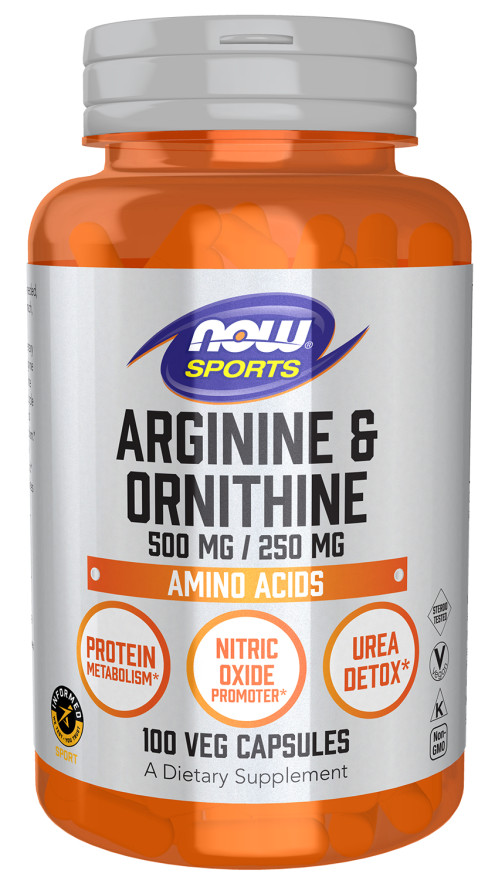 NOW Foods Arginine & Ornithine Amino Acid 100 Veg Caps 10/29EXP