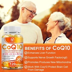 CoQ 10 Coenzyme Q10 Vegan Softgel 300mg Cardiovascular Heart Health 120 Capsule