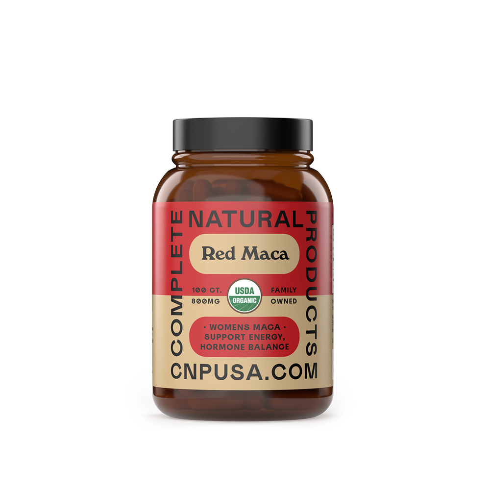 Organic Red Maca Root Capsules – 800mg 100 Gelatinized Pills, Pure Red Raw Maca