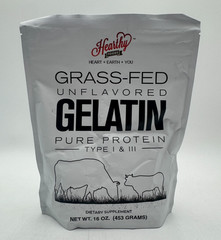 Hearthy Foods Gelatin Powder Unflavored Pure Protein 16oz, EXP: 10/2030