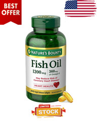 Nature’s Bounty Fish Oil Omega 3 Supplements – Supports Heart Health, 1200 Mg!!!