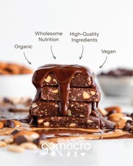 Organic Vegan Protein Bars Dark Chocolate Almonds 2.3oz 12 Count GoMacro Ounce